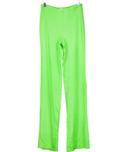 MANGO Green Penny Flowy Straight-fit Trousers UK S