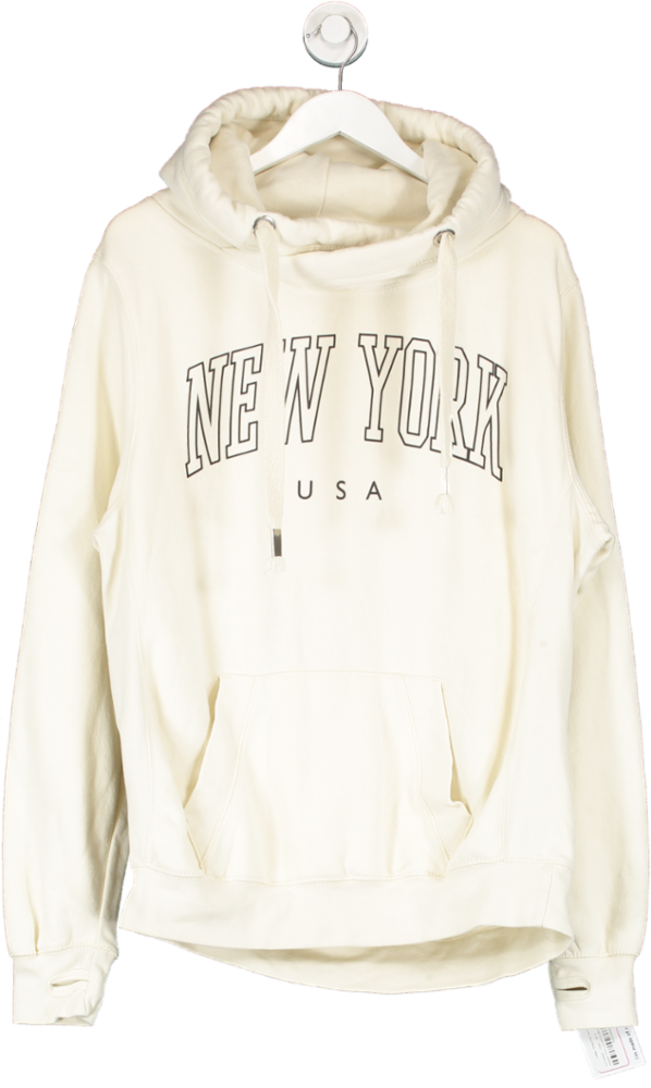 Lucy Dodwell Cream College Vintage New York Hoodie UK 14