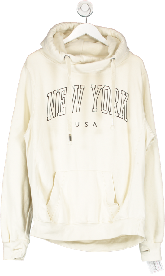 Lucy Dodwell Cream College Vintage New York Hoodie UK 14