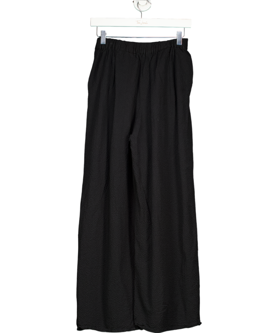 Nobody's Child Black Textured Wide Leg Trousers UK 10