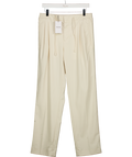 REISS Cream Ecru Arden Wide Leg Pleated Drawstring Trousers W30