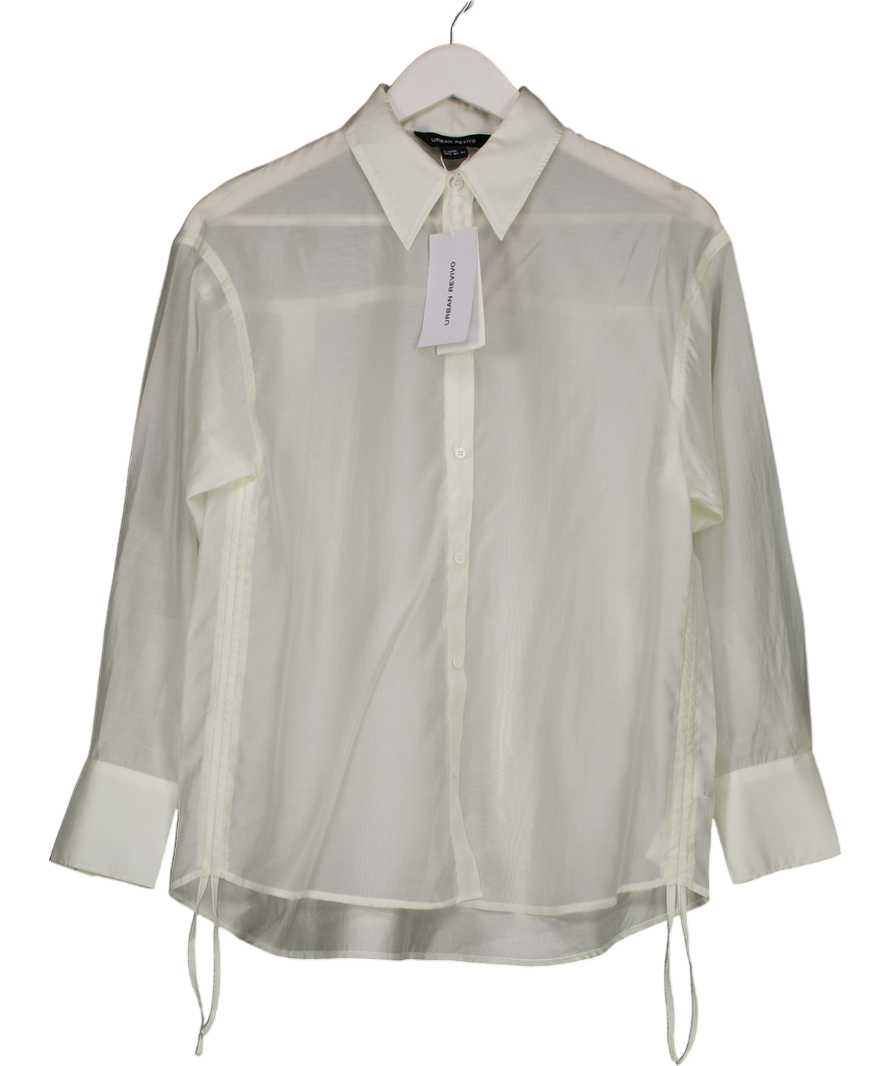 Urban Revivo Cream Semi Sheer Shirt UK XS