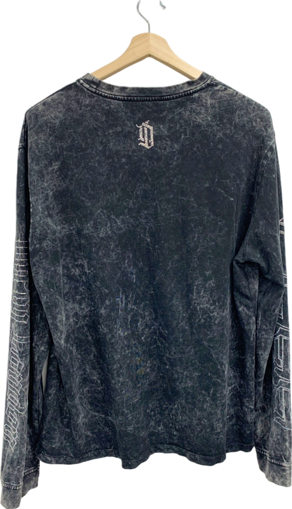 Dirty London Grey Distressed Long Sleeve T-Shirt UK XL