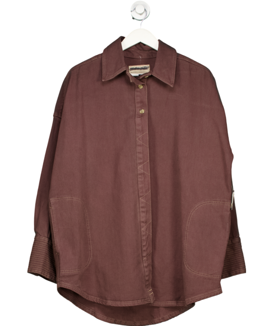 Free People Brown Silverado Shirt UK L