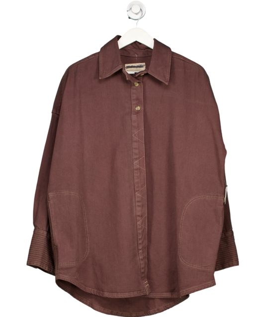 Free People Brown Silverado Shirt UK L