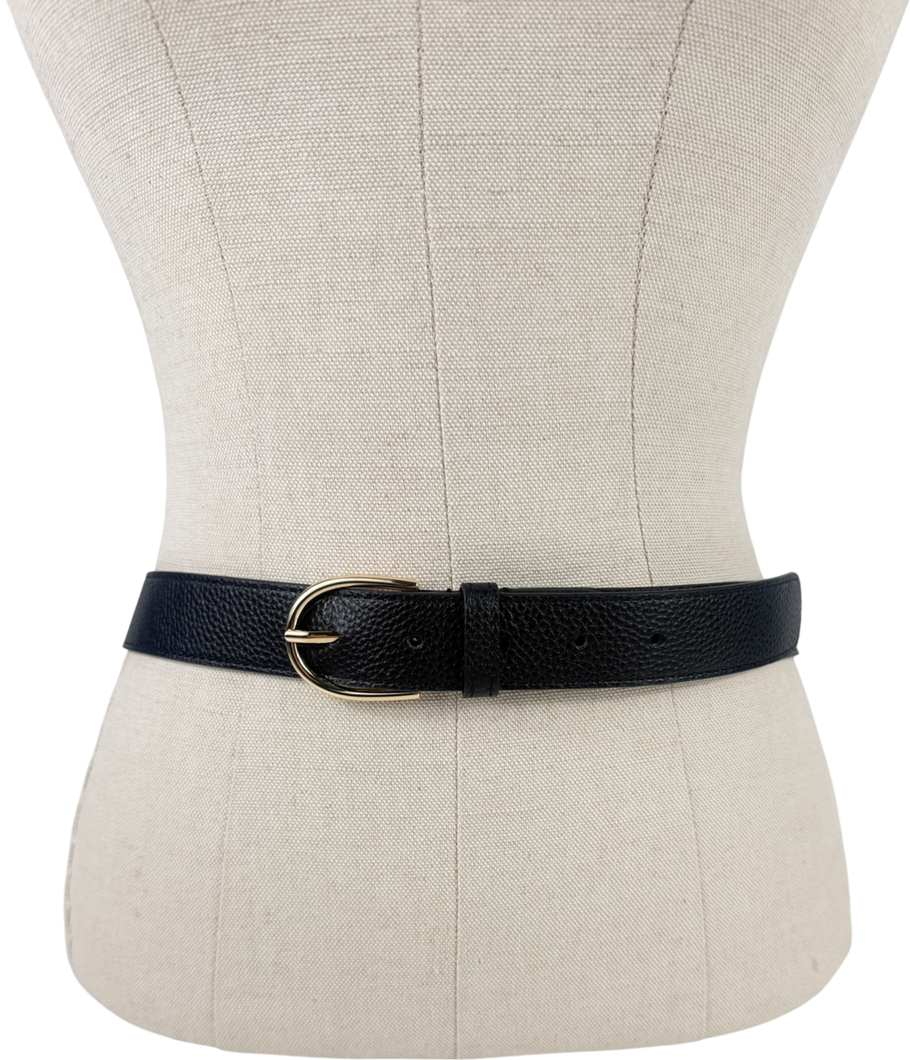 Talbots Black Slim Leather Belt UK S