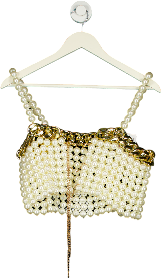 Pearl and Gold Chain Crop Top