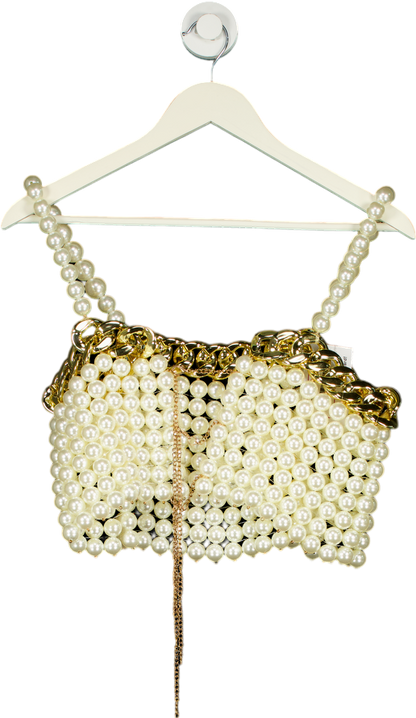 Pearl and Gold Chain Crop Top