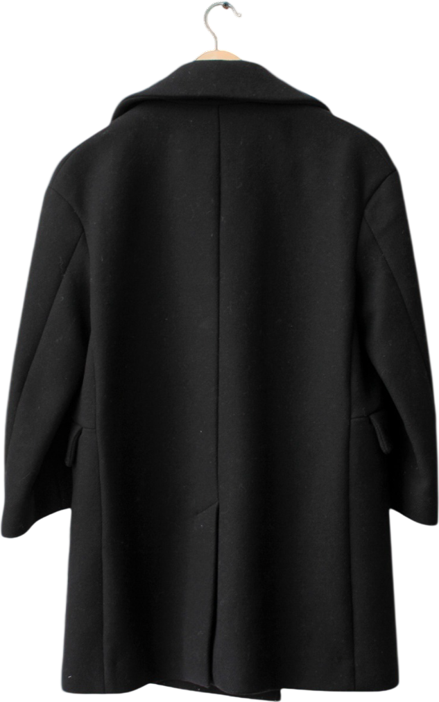 MULBERRY Black Luxury  Double Breasted Pea Coat UK 6