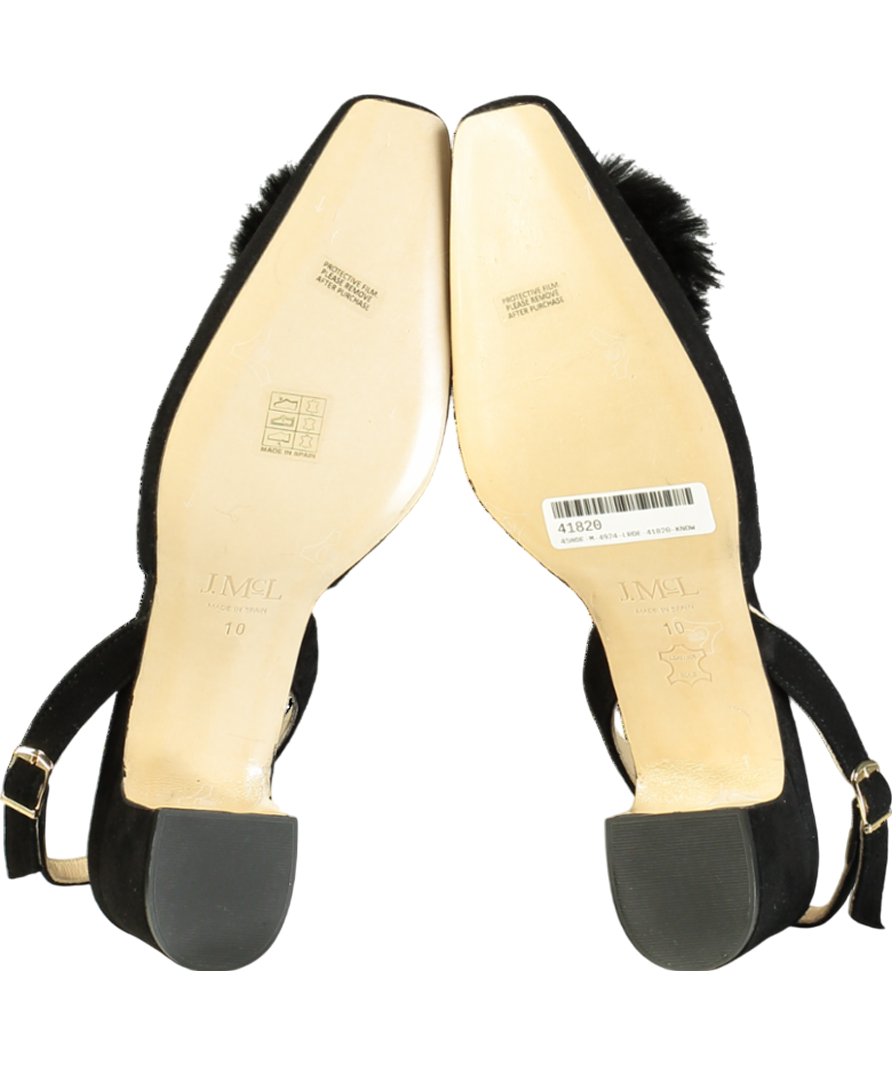 J. Mclaughlin Black Dita Suede Slingback Heels UK 7.5 EU 40.5 👠