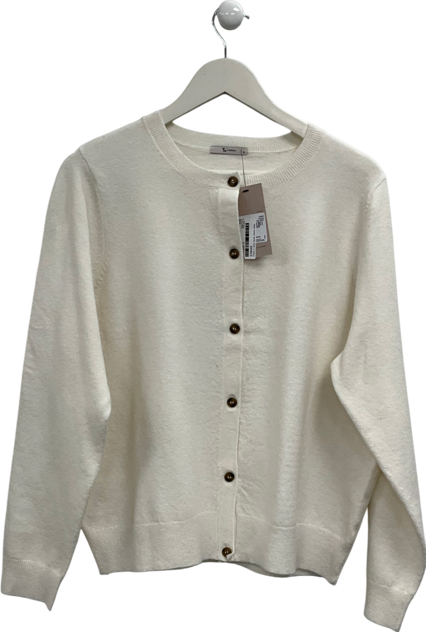 TU White Cream Crew Neck Cardigan UK 18