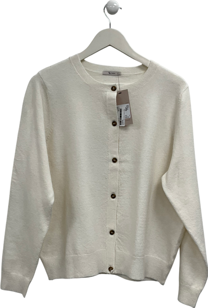 TU White Cream Crew Neck Cardigan UK 18