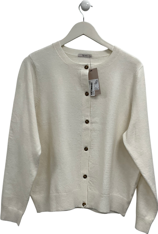 TU White Cream Crew Neck Cardigan UK 18