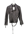 Pinko Black Together Forever Leather Jacket UK 8