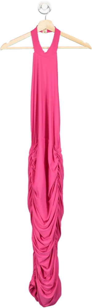 Club L London Pink Ruched Maxi Dress UK 8