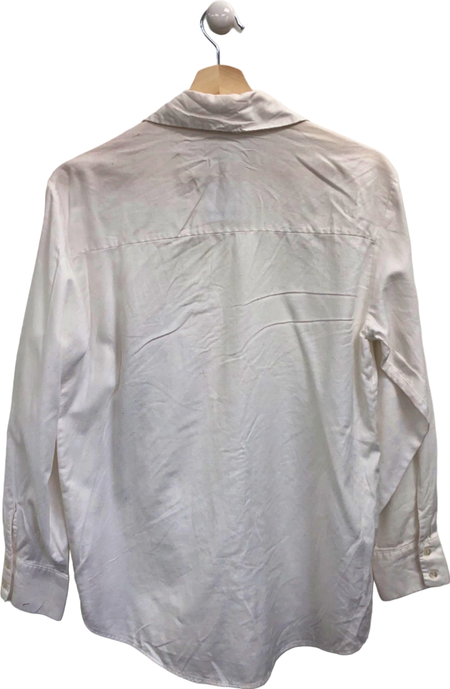 Zara White Classic Collar Shirt UK XS