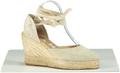 Manebi Beige Suede Espadrille Wedges UK 6 EU 39