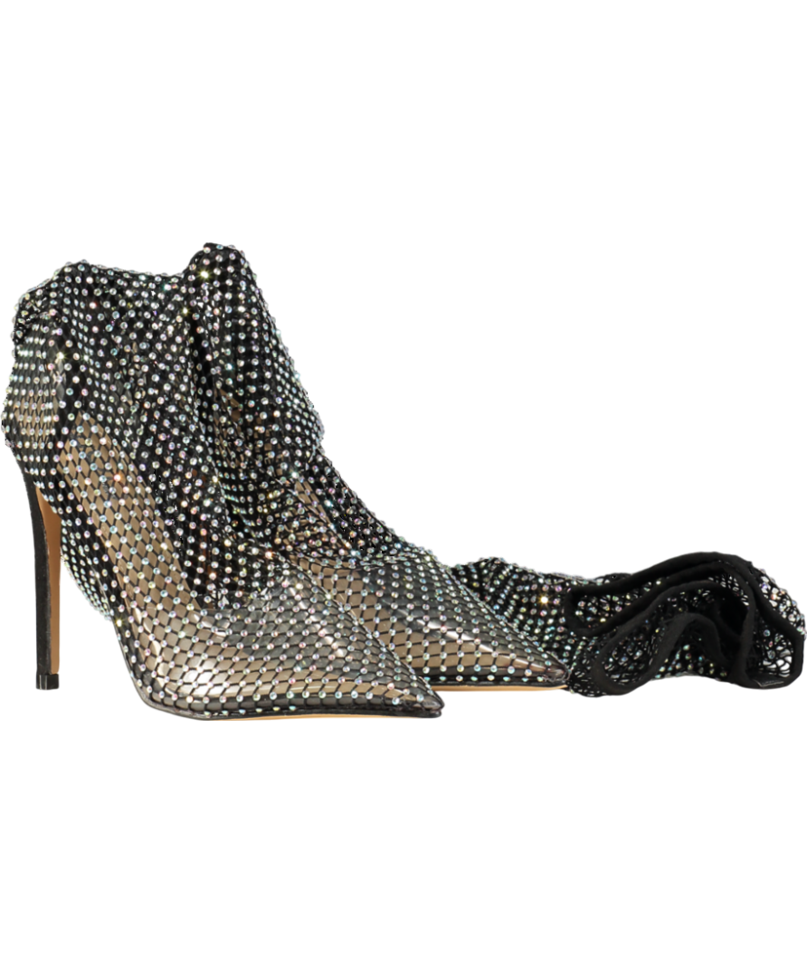 Ego Black Mesh Diamante Over The Knee Boots UK 3 EU 36 👠