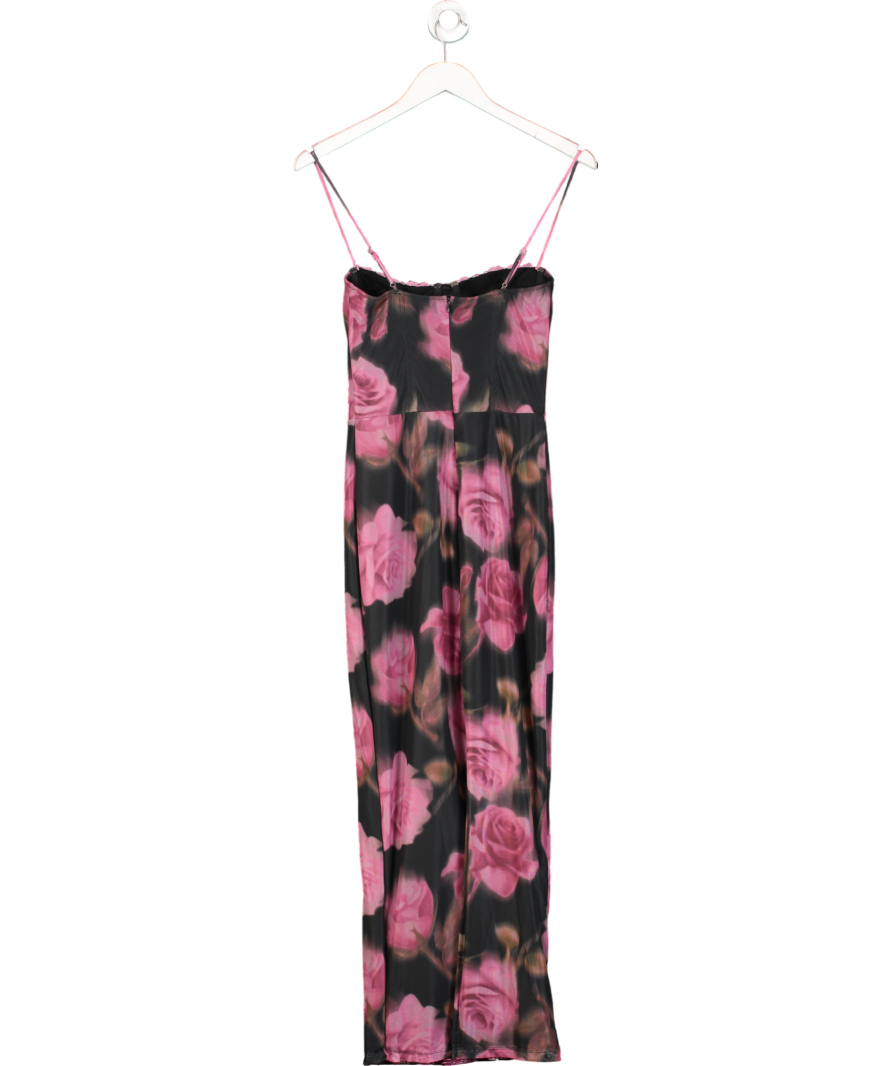 Whitefox Pink Floral Mesh Corset Maxi Dress UK S