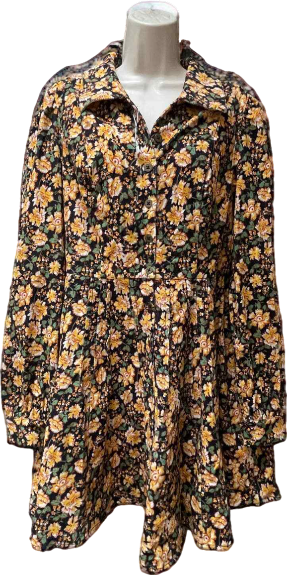 Free People Yellow Floral Marvelous Mia Mini Dress UK 6