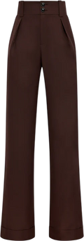 HOLLAND COOPER Brown High Waisted Wide Leg Trouser Walnut Twill UK 10