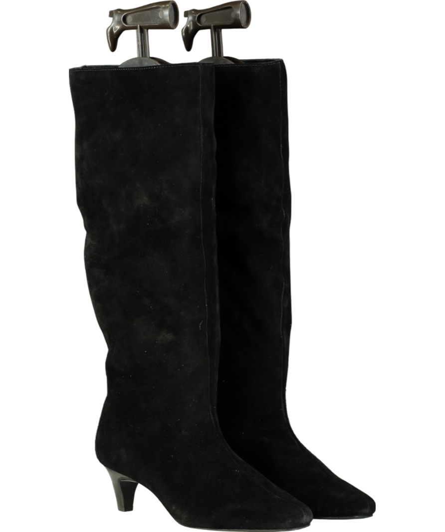 Next Black Straight Knee High Suede Boots UK 5 EU 38 👠