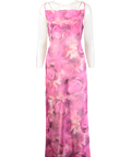 Kim Shui Pink Chiffon Rose Gown UK S