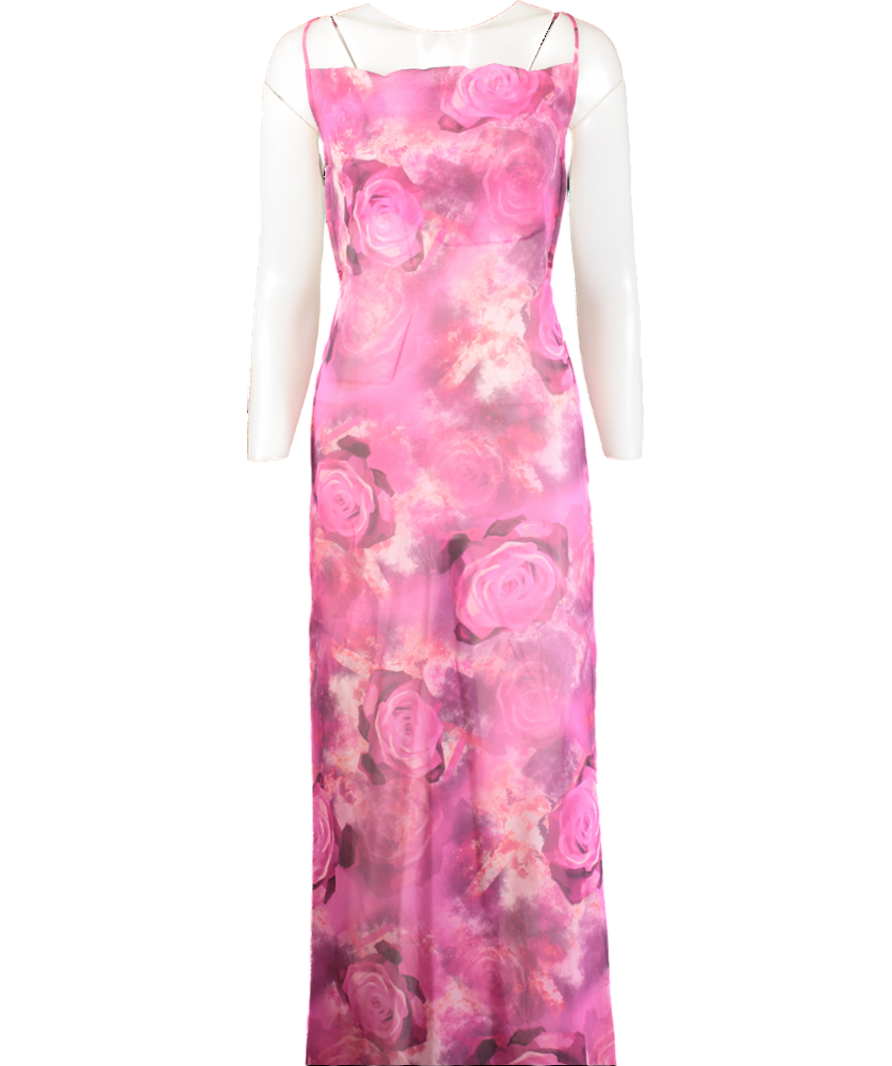 Kim Shui Pink Chiffon Rose Gown UK S
