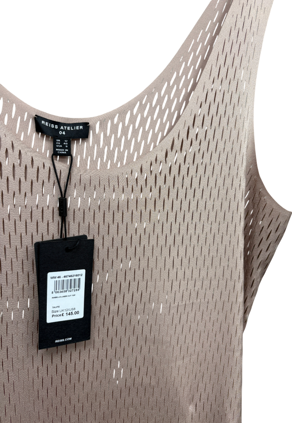 REISS Nude Atelier Isabelle Laser Cut Vest UK 12