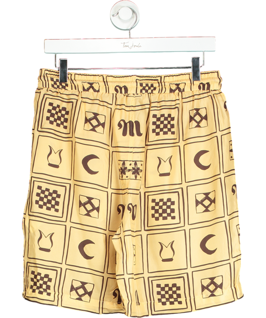 Nanushka Orange Printed Silk-twill Shorts UK M