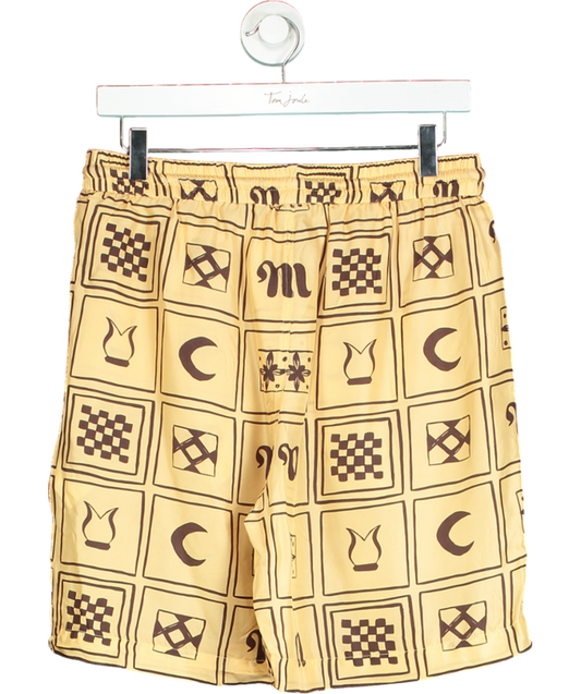 Nanushka Orange Printed Silk-twill Shorts UK M