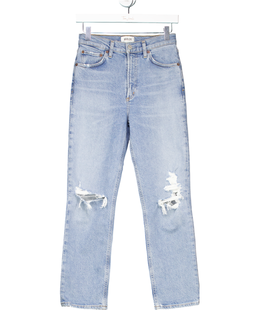 AGOLDE Blue Kelly Distressed High Rise Jeans W25