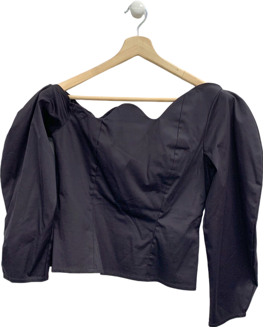 Elaine Hersby Black Off-Shoulder Top UK S/M