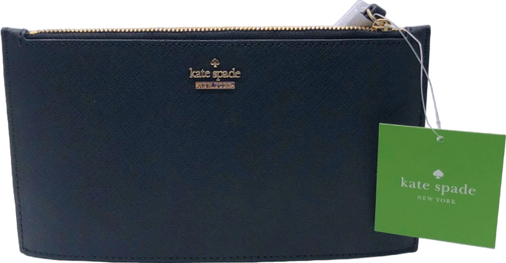Kate Spade Black Leather Cameron Street Ariah Pouch bag with wrist strap