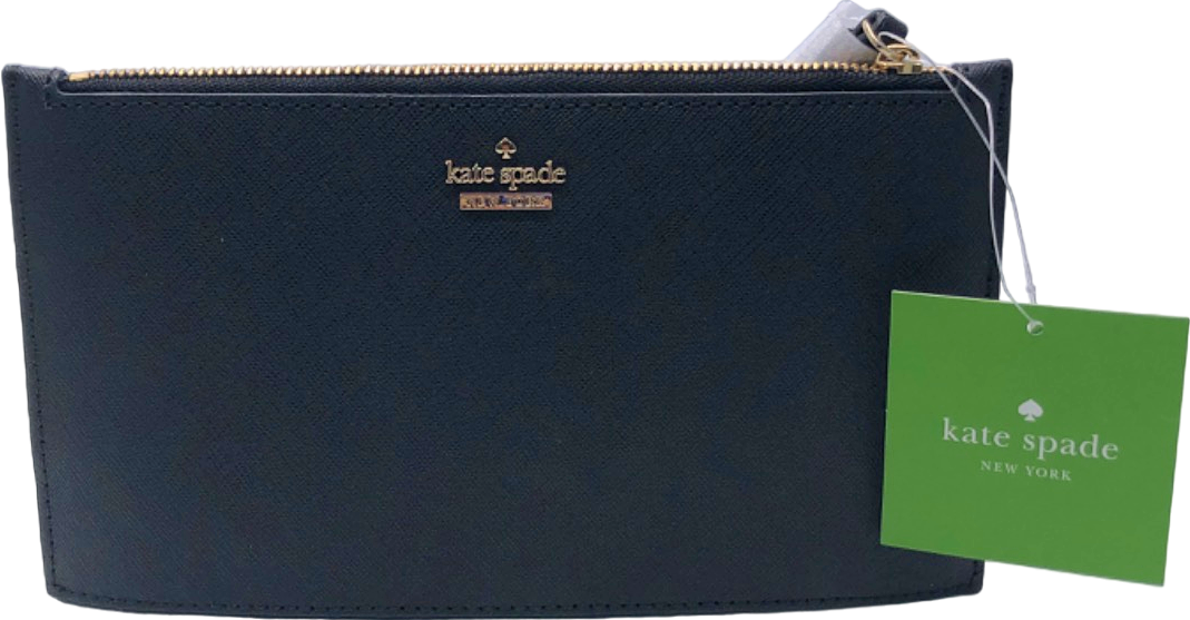 Kate Spade Black Leather Cameron Street Ariah Pouch bag with wrist strap