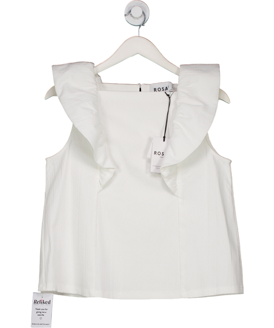 ROSAÉ PARIS White Le Amandiers Sleeveless Top UK 8