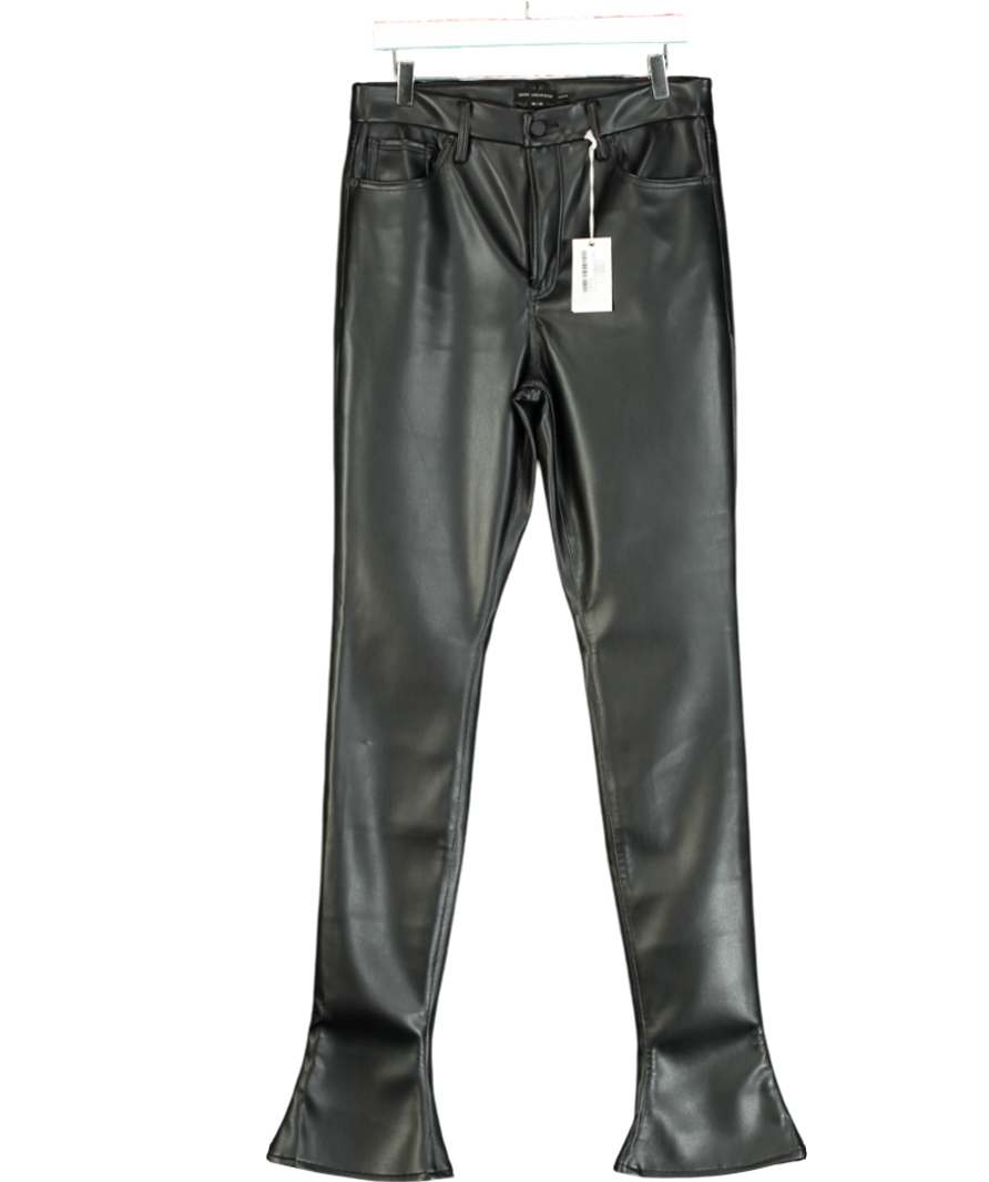 Good American Black Faux Leather Slim Bootcut Trousers W31