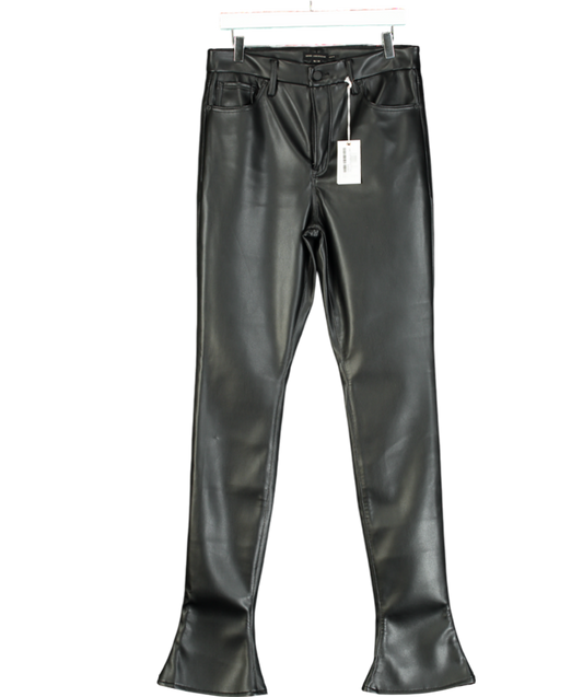 Good American Black Faux Leather Slim Bootcut Trousers W31