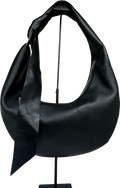 Charles & Keith Black Toni Knotted Crescent Hobo Bag