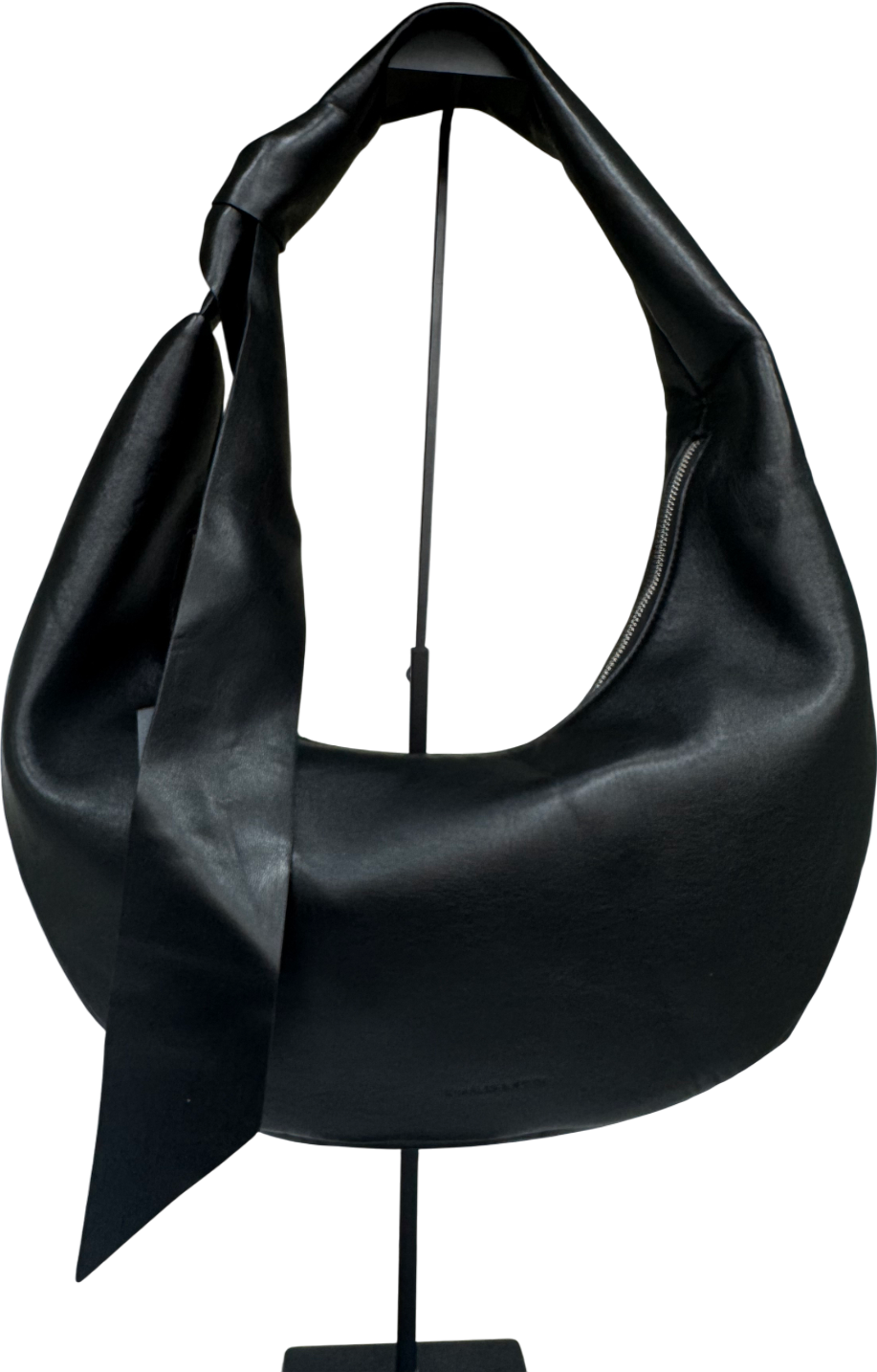 Charles & Keith Black Toni Knotted Crescent Hobo Bag