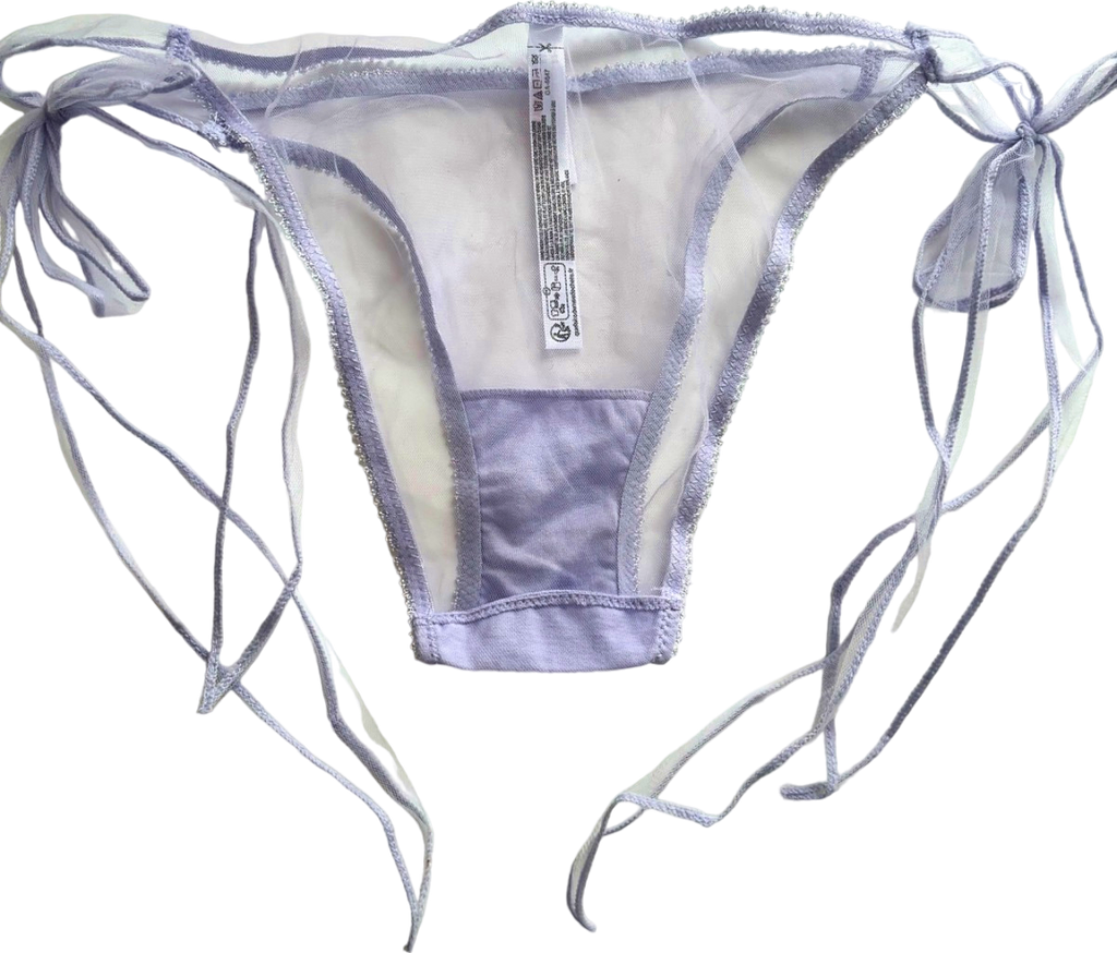Out from Under Lilac Sheer Tie-Side Knickers UK M