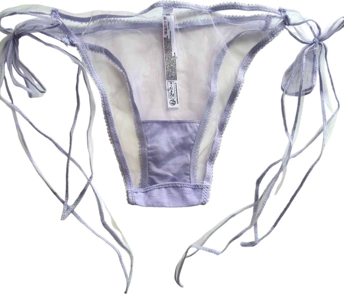 Out from Under Lilac Sheer Tie-Side Knickers UK M