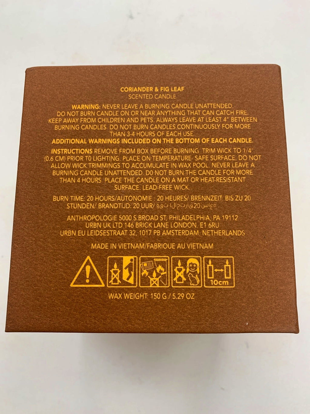 Anthropologie Found Notes Coriander & Fig Leaf Scented Candle 150 g