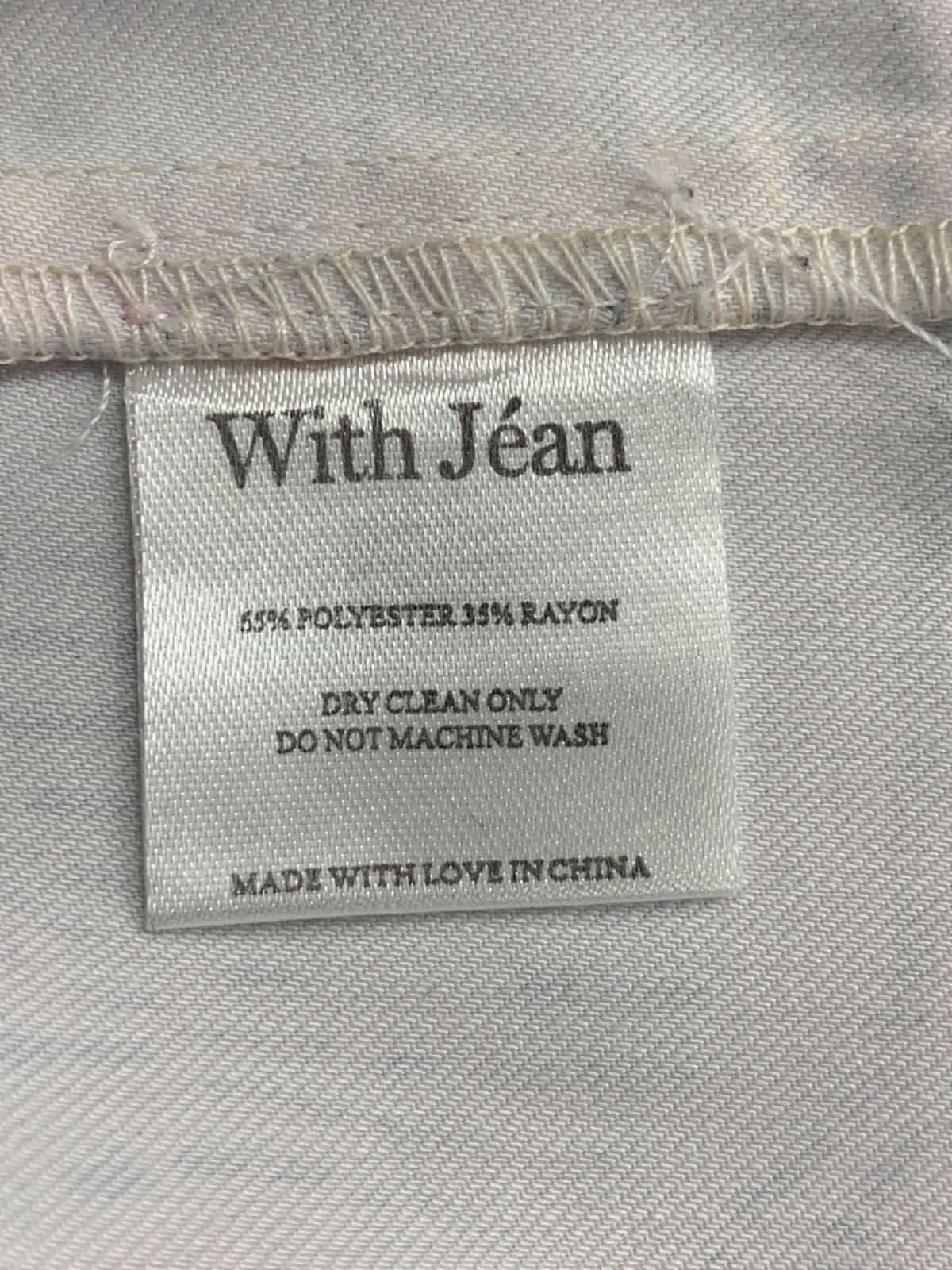 With Jean White News Print Skirt XS