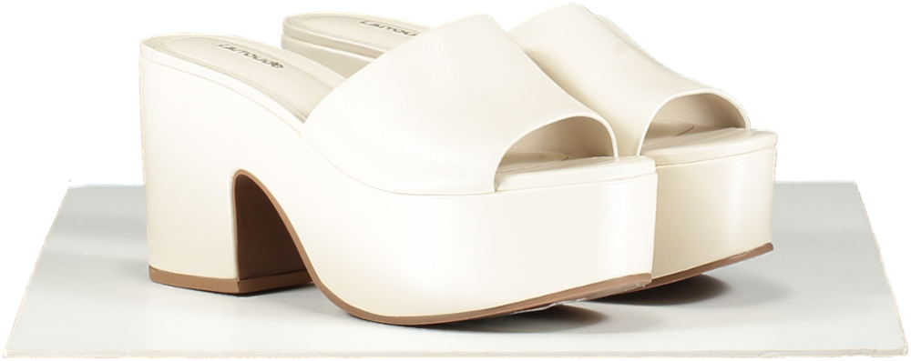 Larroude Cream The Miso Platform Sandals UK 5 EU 38 👠