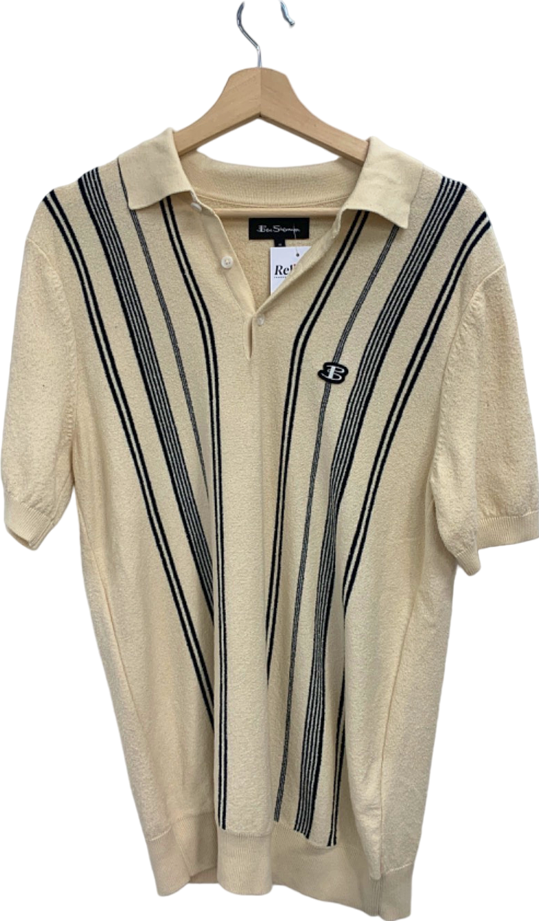 Ben Sherman Beige Short Sleeve Polo Shirt UK M