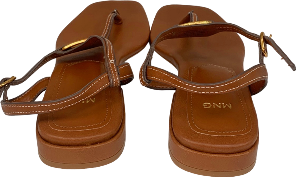 Mango Brown Leather Sandals UK 5