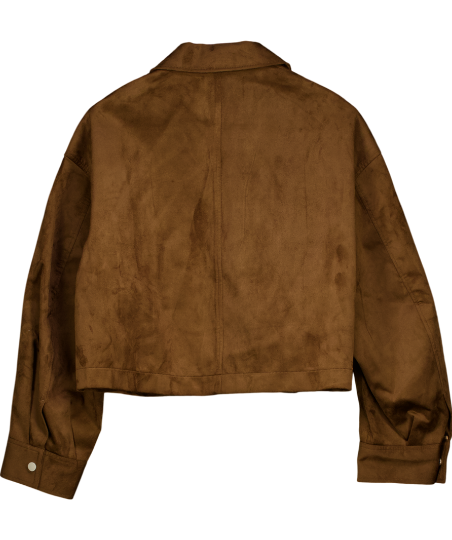 Fabrique Brown Coddenham Jacket In Faux Suede UK S