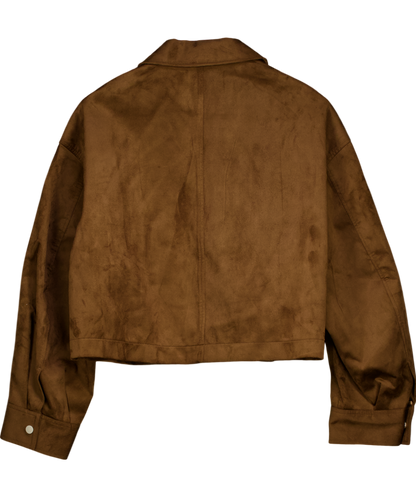 Fabrique Brown Coddenham Jacket In Faux Suede UK S