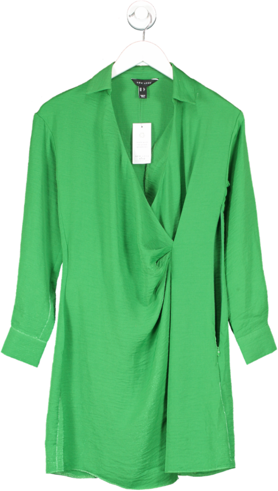 New Look Green Wrap Mini Dress UK 8